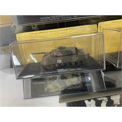 DeAgostini The Combat Tanks Collection -  forty-six periodical issued die-cast models of tanks; in plastic display cases in unopened blister packs (46)