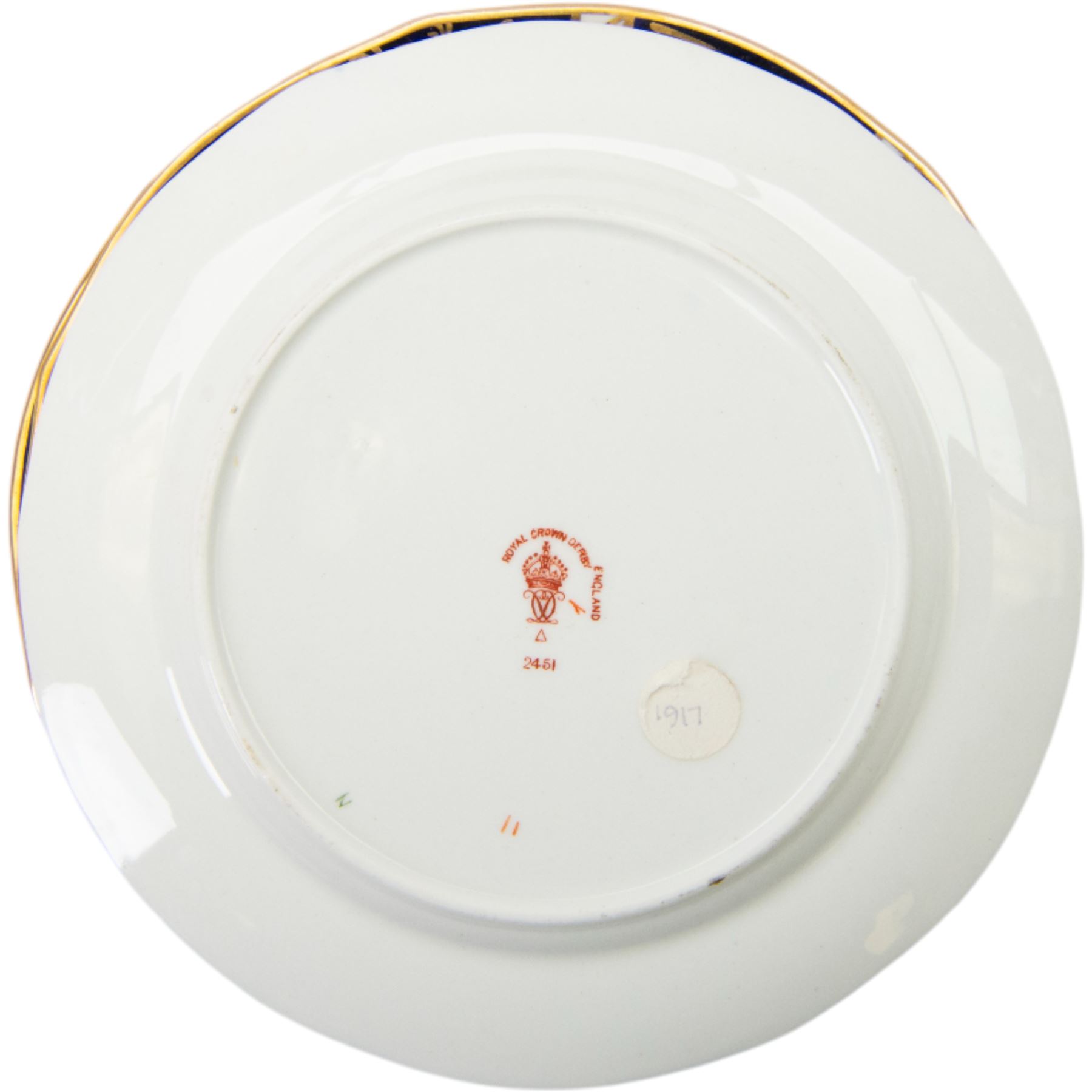 Royal Crown Derby Imari 2451 pattern, part tea service comprising eight coffee cans and saucers and seven cake plates 