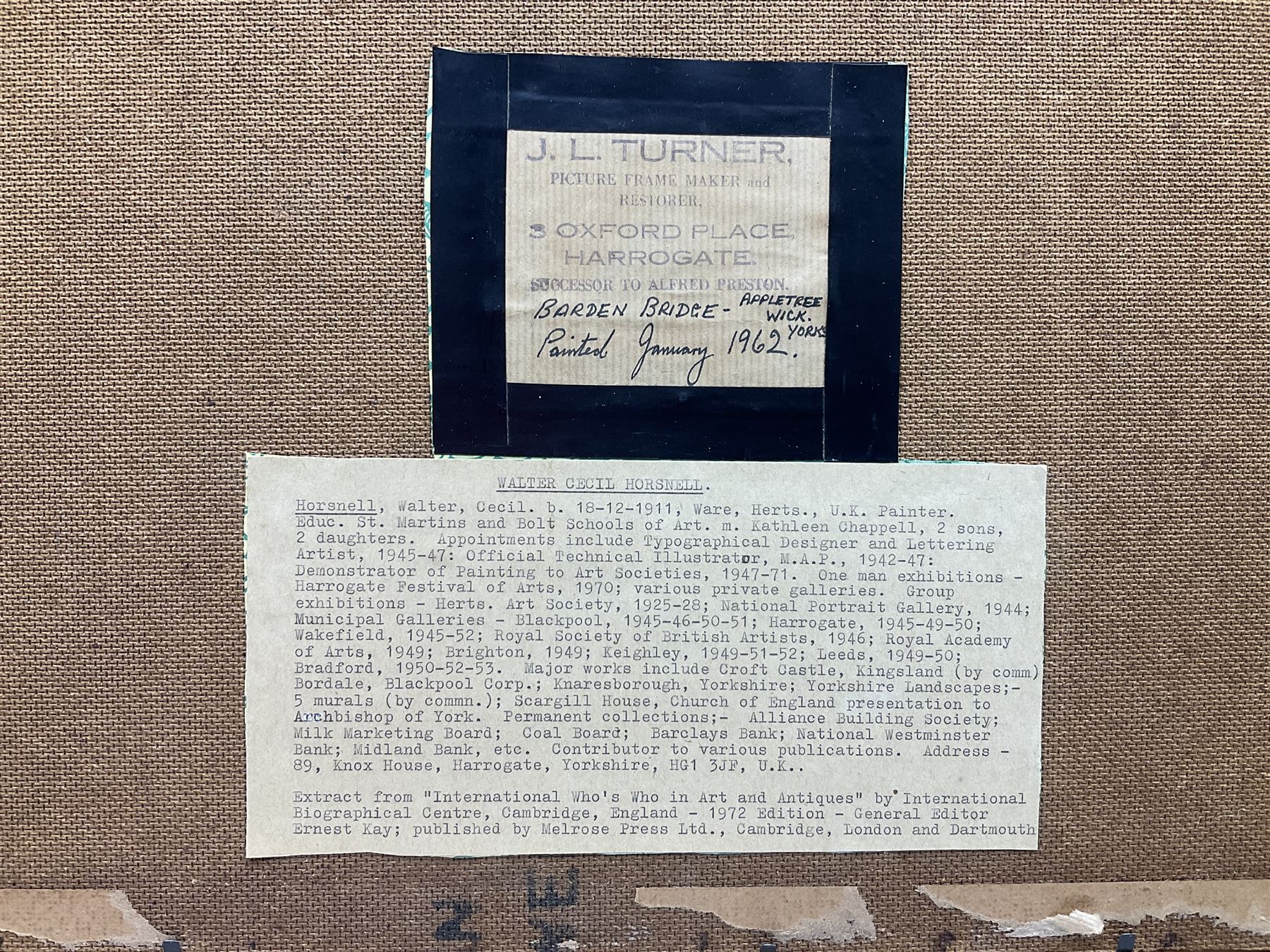 Walter Cecil Horsnell (British 1911-1997): 'Barden Bridge - Appletreewick Yorkshire', watercolour signed, titled and dated 1962 verso, 30cm x 49cm