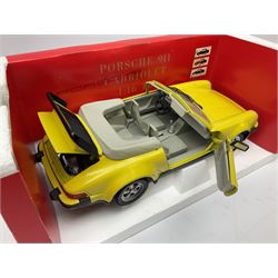 Polistil - four Tonka 1:16 scale models comprising Porsche 911 Cabriolet; MGA Twin Cam; Ferrari California; and Morgan Plus 8; and Polistil 1:18 scale  model Lamborghini Miura; all boxed (5)