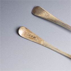 Collection of silver flatware, comprising set of six Georgian teaspoons, three Victorian Exeter silver dessert forks, Georgian Old English pattern table spoon, etc all hallmarked