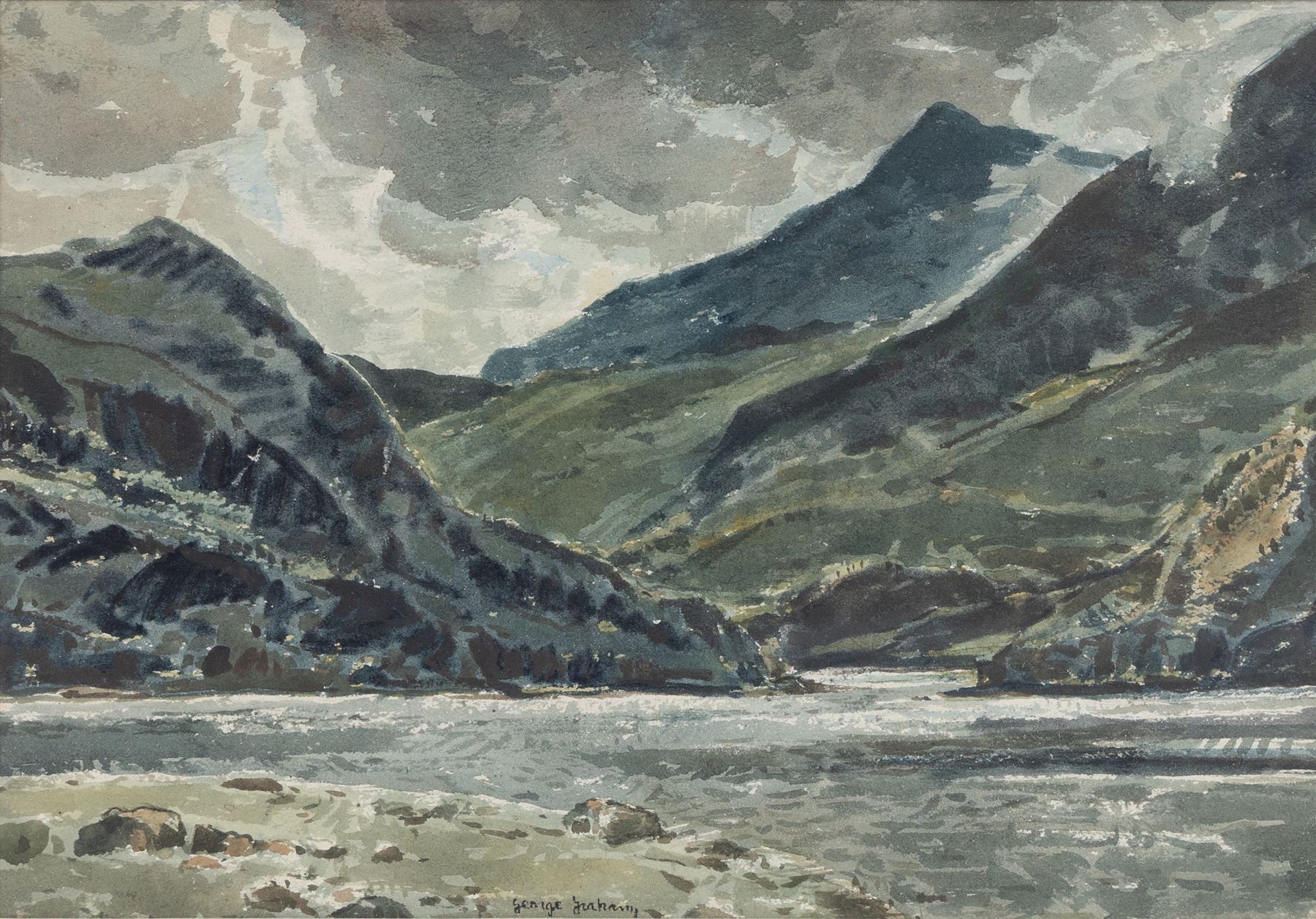 George Graham (British 1881-1941): River and Coastal Landscapes, pair watercolours signed, larger 26.5cm x 39cm (2)
