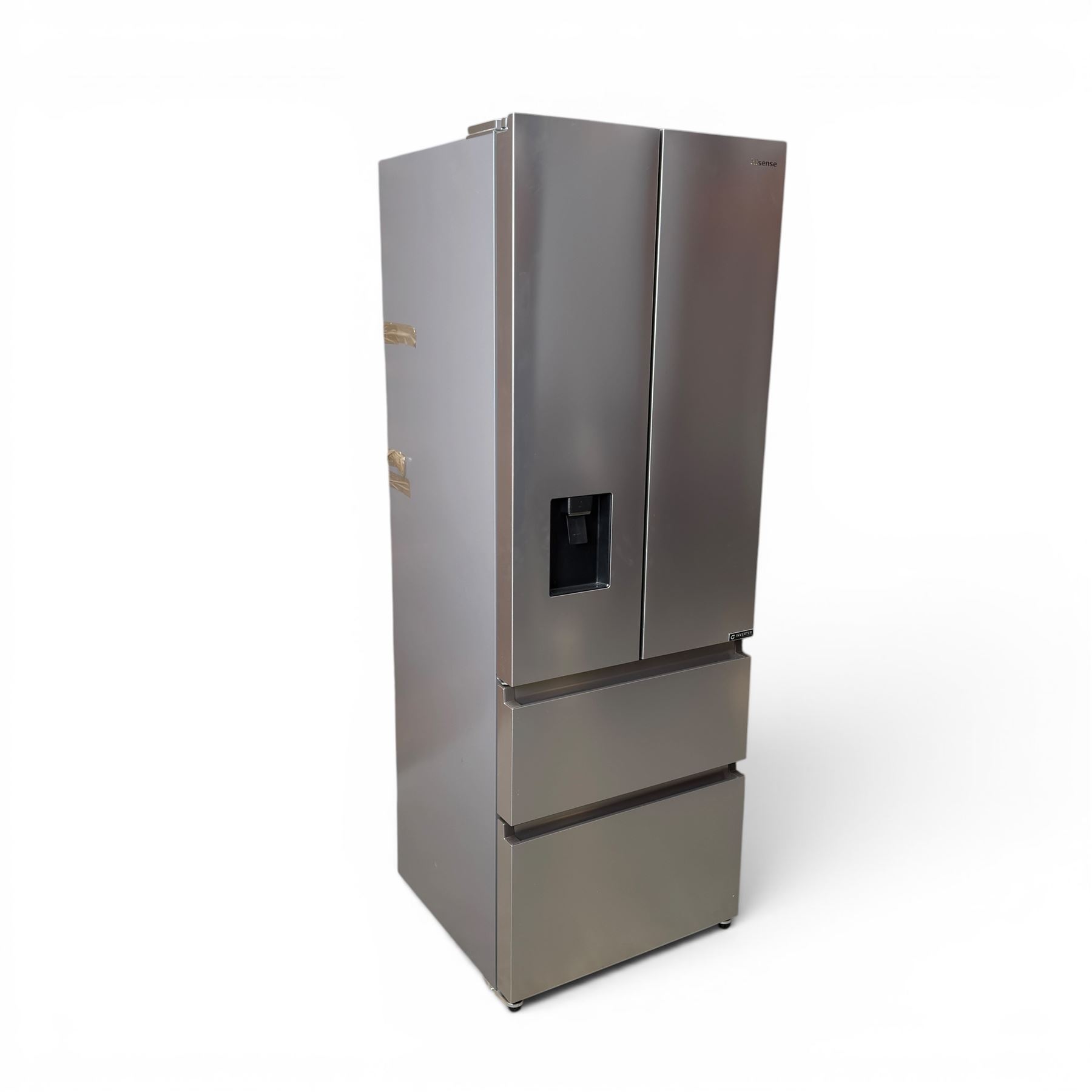 Hisense American style fridge freezer, fitted with double fridge doors and two freezer drawers, model no.  BCD-454WP2NF1R1/HC4