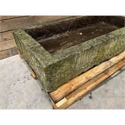 Large 19th century rectangular stone trough 