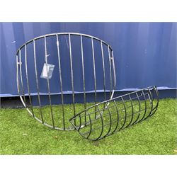 Black finish wall mounted hay rack with curved front (W78cm), and a smaller hay rack (W75cm) - THIS LOT IS TO BE COLLECTED BY APPOINTMENT FROM DUGGLEBY STORAGE, GREAT HILL, EASTFIELD, SCARBOROUGH, YO11 3TX