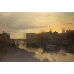 Attrib. John William Buxton Knight (British 1842-1908): 'The Banks and Bridge of the Dee a...
