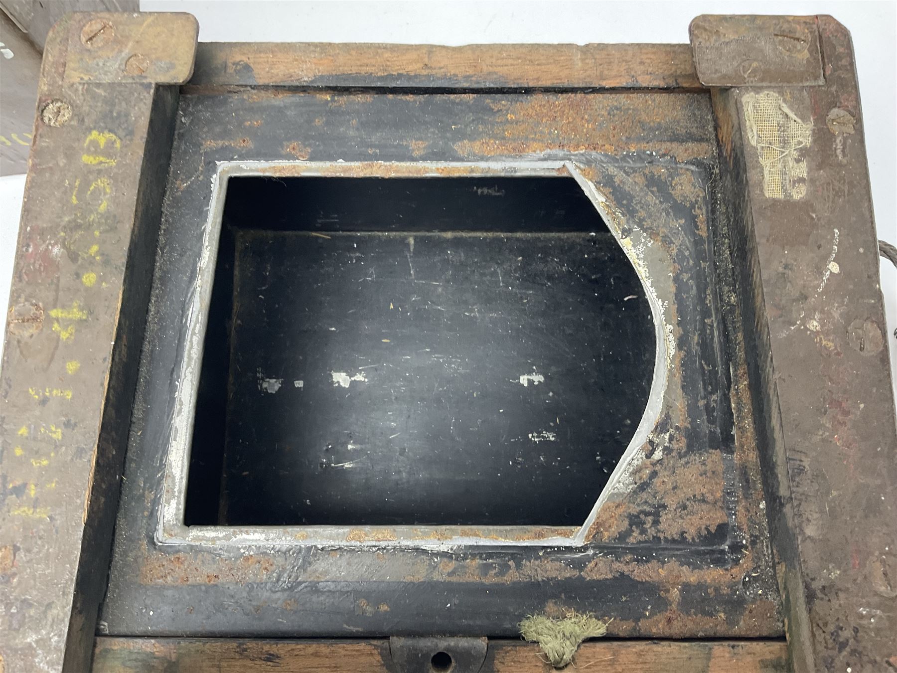 Miscellaneous shooting accessories - W.J. Bowman & Sons clay pigeon launcher; two leather cartridge belts; three cartridge bags; two canvas/leather game bags; and two metal/wooden cartridge boxes