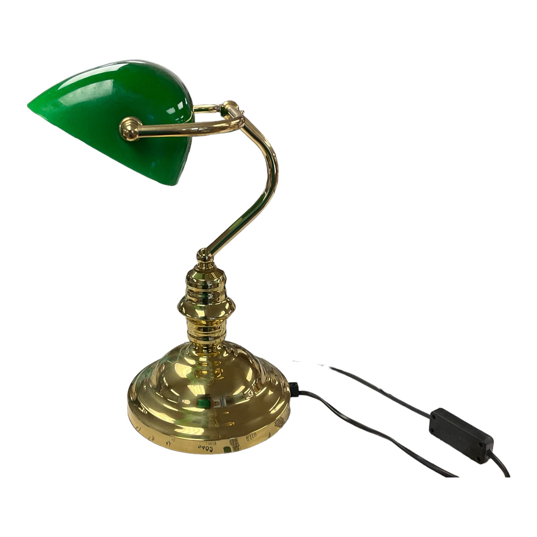Brass banker's lamp, H36cm