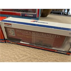 Five Corgi limited edition 1:50 scale lorries, comprising CC13608 M.Kettlewell DAF CF Bulk Tipper, C13518 Volvo FM Feldbinder Tanker, two CC18809 Mercedes Benz Actros Curtainside Pollock Scotrans Ltd and 75205 ERF EC Series Curtainside Pollock Scotrans Ltd, all boxed