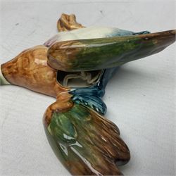 Set of five Beswick graduated wall mounting figures of flying ducks, models from 596/0 to 596/4, largest L29cm