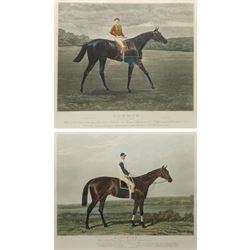 After Sydney R Wombill (British 1857-1916): 'Ayrshire - Winner of the Derby Stakes at Epsom 1888', hand-coloured lithograph engraved by S A Edwards pub London 1888, 58cm x 71cm; After John Alexander Harrington Bird (British 1846-1936): 'Common - Winner of the Derby 1891', hand-coloured lithograph engraved by Eugene Tily pub. London 1891, 47cm x 57cm (2)