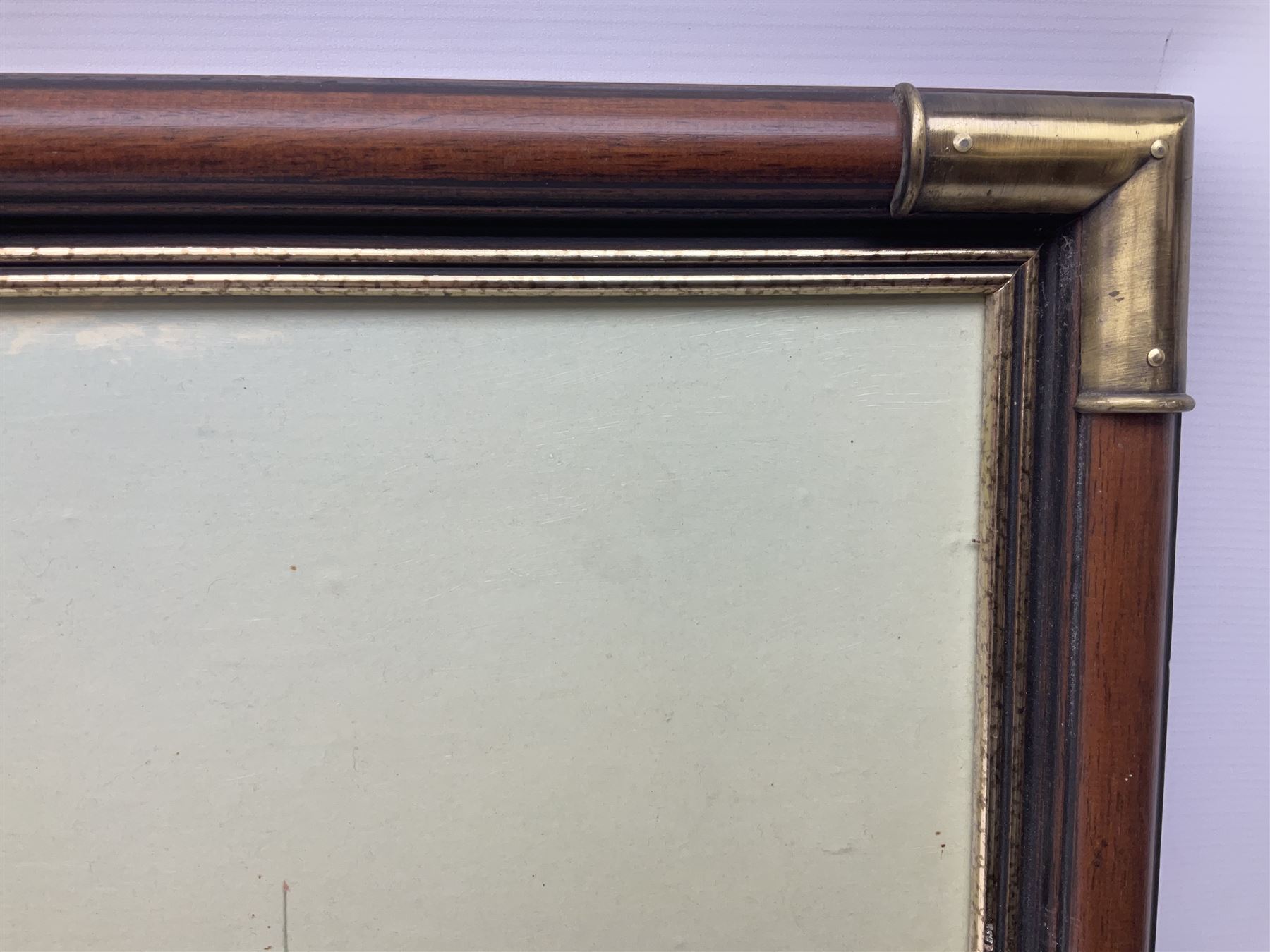 Framed oleograph type print after Henry Redmore, Calm on the Humber, overall H60cm W121cm