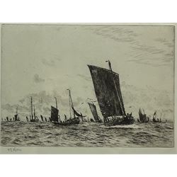 William Lionel Wyllie RA (British 1851-1931): The Belfast Herring Fleet, dry point etching signed in pencil 22cm x 29cm