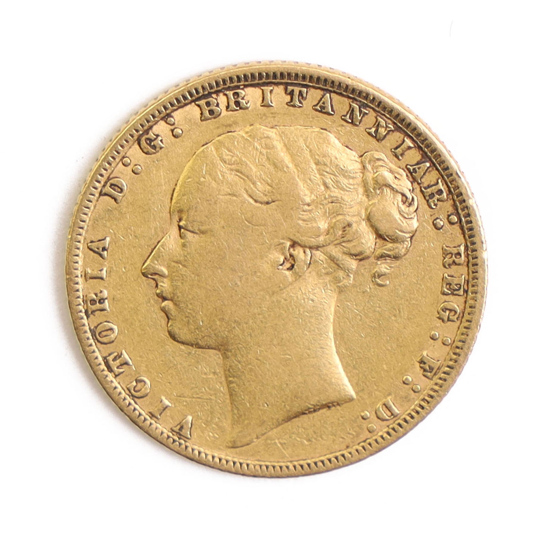 Queen Victoria 1872 gold full sovereign coin