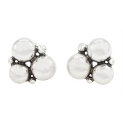 Georg Jensen pair of silver moonlight grapes stud earrings, stamped