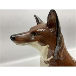 Beswick large fireside fox figure, modelled seated, no 2348, with impressed marks beneath, H31cm