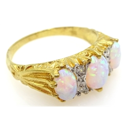 Silver-gilt opal ring
