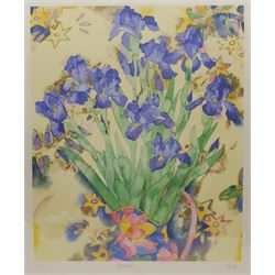 Tanya Short (British 1955-): 'Blue Fins', screenprint signed with initials titled and numbered 11/225, 49cm x 40cm with full margins (unframed)