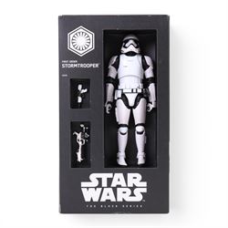 Four Star Wars Black Series figures, comprising Obi Wan Kenobi, First Order Storm Trooper, Speeder Bike Biker Scout and Imperial Shadow Squadron, all boxed