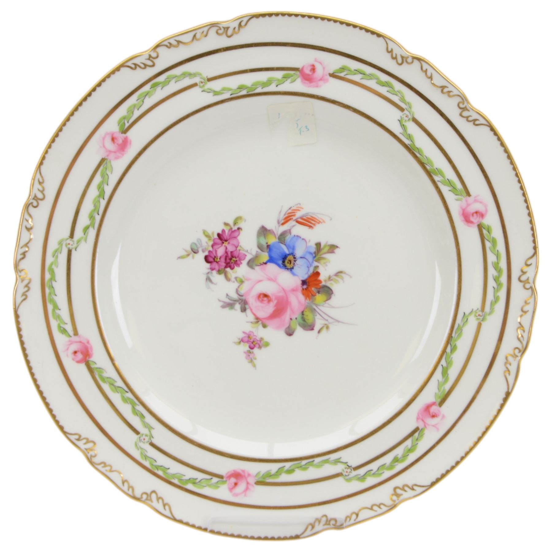 19th century and later cabinet plates, including Royal Worcester, Royal Crown Derby and Coalport examples, all painted with birds and flowers, largest D26cm