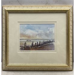 Tom Harland (Yorkshire 1945-2012): 'October Afternoon on the Humber Foreshore' and 'Up-river with the Tide', two watercolours signed, titled on mount 17cm x 24cm (2)