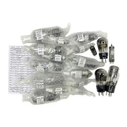 Collection of Osram, Elpico, Sylvania and similar thermionic radio valves/vacuum tubes, including P2, L21, DH77 GK9, U14 and PCLl86, approximately 19 as per list, unboxed