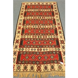  Fine antique Turkish Kelim beige ground rug, 267cm x 150cm  