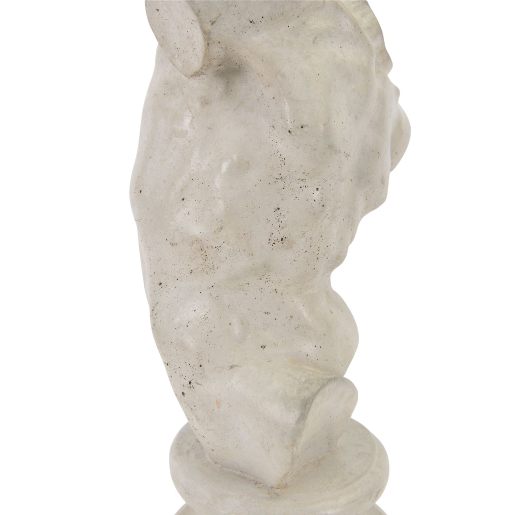 Grand Tour style composite model of a male torso, upon a socle base, with indistinct signature verso, H40,5cm