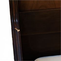 And So To Bed - 5' king size 'Palais' cherry wood sleigh bed, the cylindrical rolled head and foot rails over panelled boards with darker crossbanded detail, shaped scroll ends and moulded plinth base, with Vi-Spring divan base