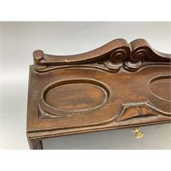 20th century Irish cigar shop display cabinet by Roger Aplin, Dublin, the box with hinged glazed front and decorative scroll top, H30.5cm