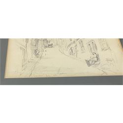 Mary Weatherill (British 1834-1913): 'Scarborough', pencil sketch signed and dated 1880, 15cm x 18cm