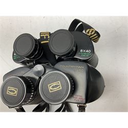Eleven cased pairs of binoculars to include Summit 8x30,  Concord 8x40, Tasco no. 106 8x - 16x40, Chinon 10x50, Tokina 7x42 Field, Zoom 6x- 12x32 etc