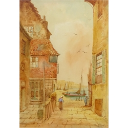 'The Ghaut Whitby', watercolour signed and titled by Edward Nevil (British fl.1880-1900) 38cm x 27cm   