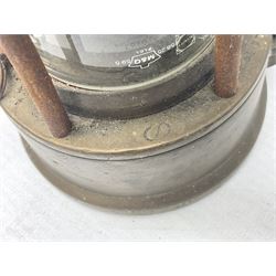 Miners Lamp The Protector, Eccles no 3533, with engraved plaque, H26cm