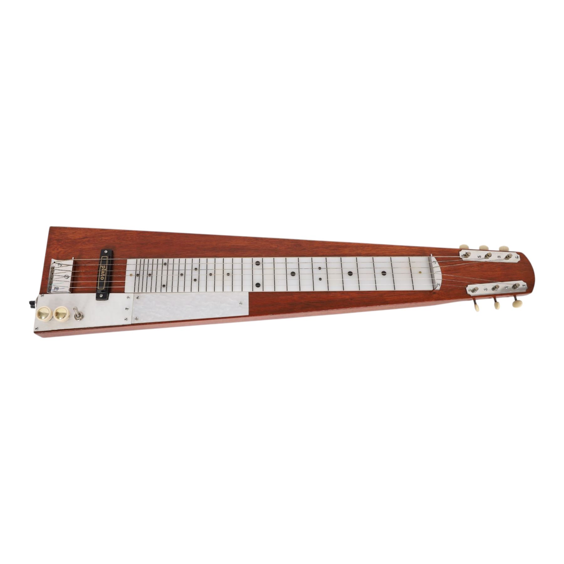 Early 1960s lap steel electric guitar with mahogany body and Plato pick-up, L81.5cm