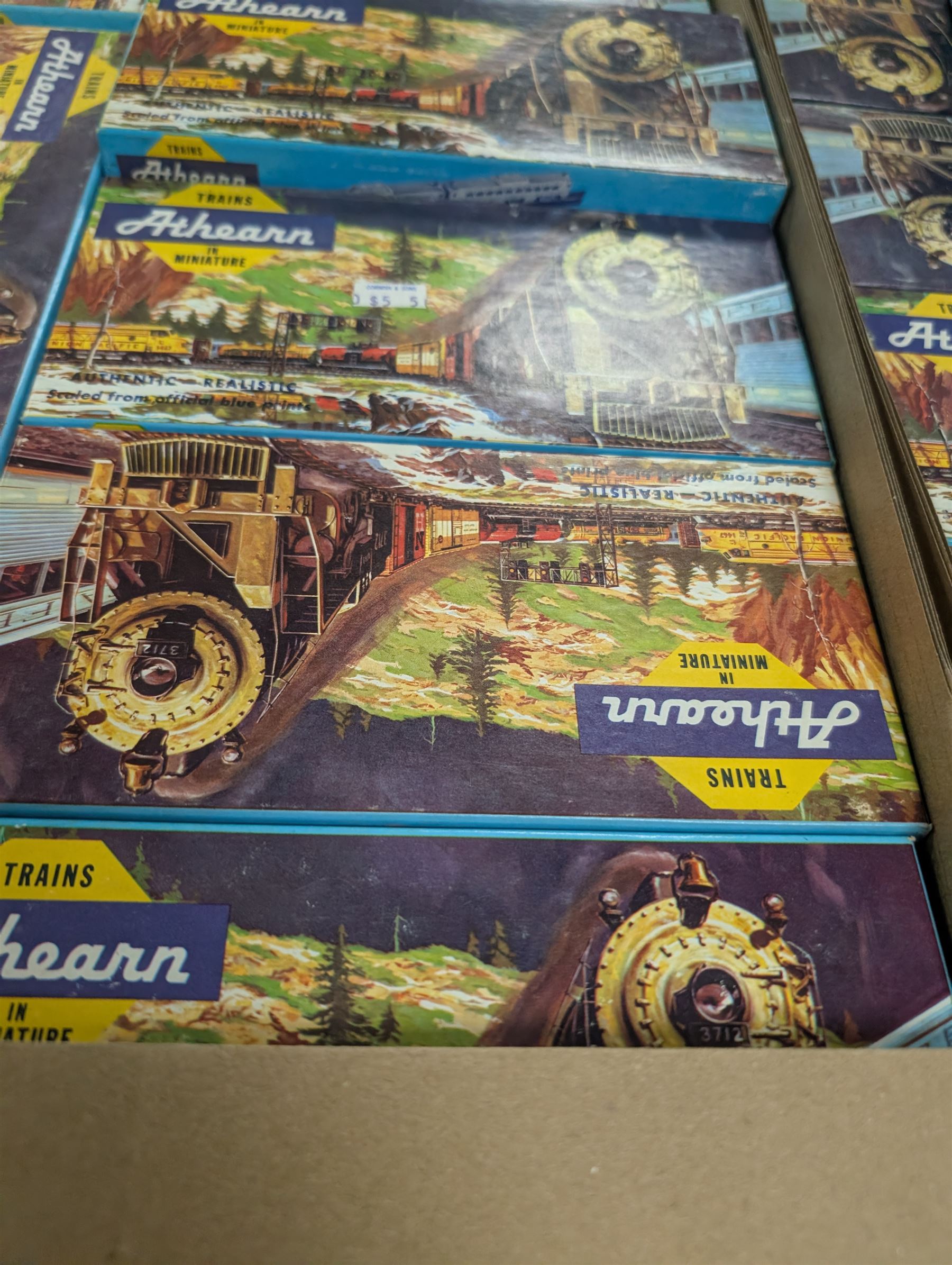 Large collection of HO scale Athearn kit built rolling stock, boxed