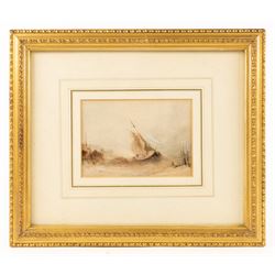 Henry Barlow Carter (British 1803-1867): 'Scarborough' and 'Bridlington', pair watercolours, signed and titled on original John Linn & Sons labels verso 11cm x 16cm in the original gilt frames