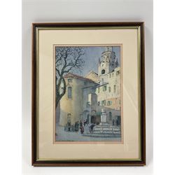 Dudley Richardson (British 1862-1929): Piazza San Siro - Sanremo, watercolour signed and dated 1928, 33cm x 22cm