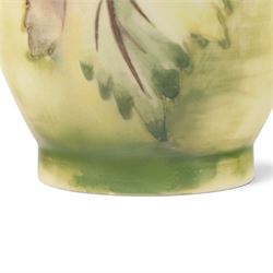 Moorcroft bowl, Leaf in the Wind pattern, upon a yellow grounds, with painted mark and sticker beneath, H12cm
