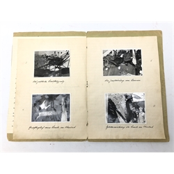  'The Cowardly Bombing Raid on 29th May 1937 on the German Warship Deutschland off Ibiza, Balearic Isles' annotated with photographs and English translation, with a facsimilie copy (2)  