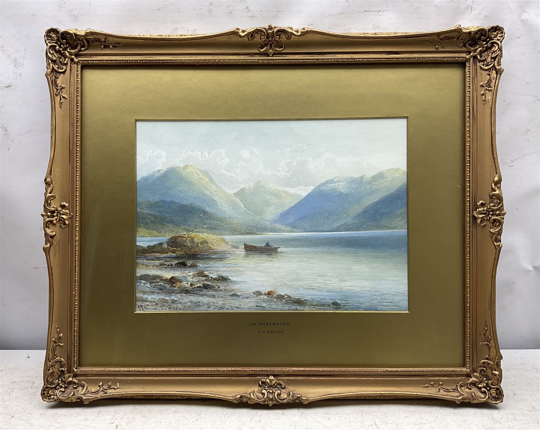 Emil Albert Krause (British 1866-1922): 'On Rydal Water' and 'On Wast Water', pair watercolours signed and titled 23cm x 33cm (2)