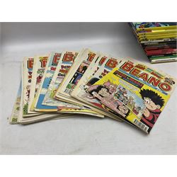 Collection of assorted annuals and comics, including The Dr Who annuals 1965, 1975-1981 and Terry Nation’s Dalek annuals 1976 and 1978. The Mighty World of Marvel annual 1975. Other annuals to include Beano, Dandy, Marvel, DC, Six Million Dollar Man etc. Mixture of Beano and Dandy comics 1992-1996 