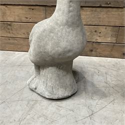 Pair of cast stone garden geese