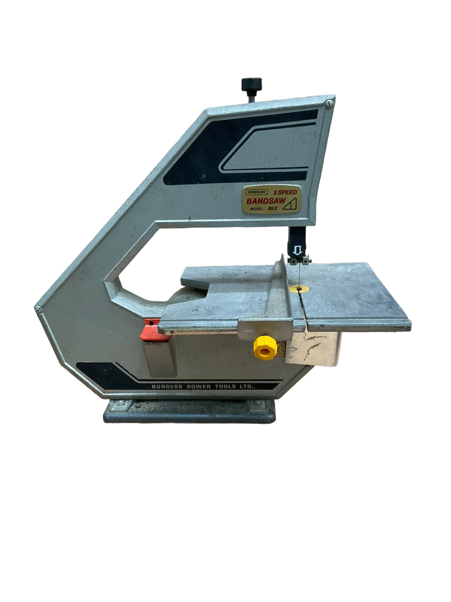 Burgess bandsaw, bench grinder and fret saw - THIS LOT IS TO BE COLLECTED BY APPOINTMENT FROM DUGGLEBY STORAGE, GREAT HILL, EASTFIELD, SCARBOROUGH, YO11 3TX