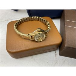 Collection of costume jewellery to include Giani Giorgio watch, Seiko pendent clock, cufflinks, necklace, earrings etc   