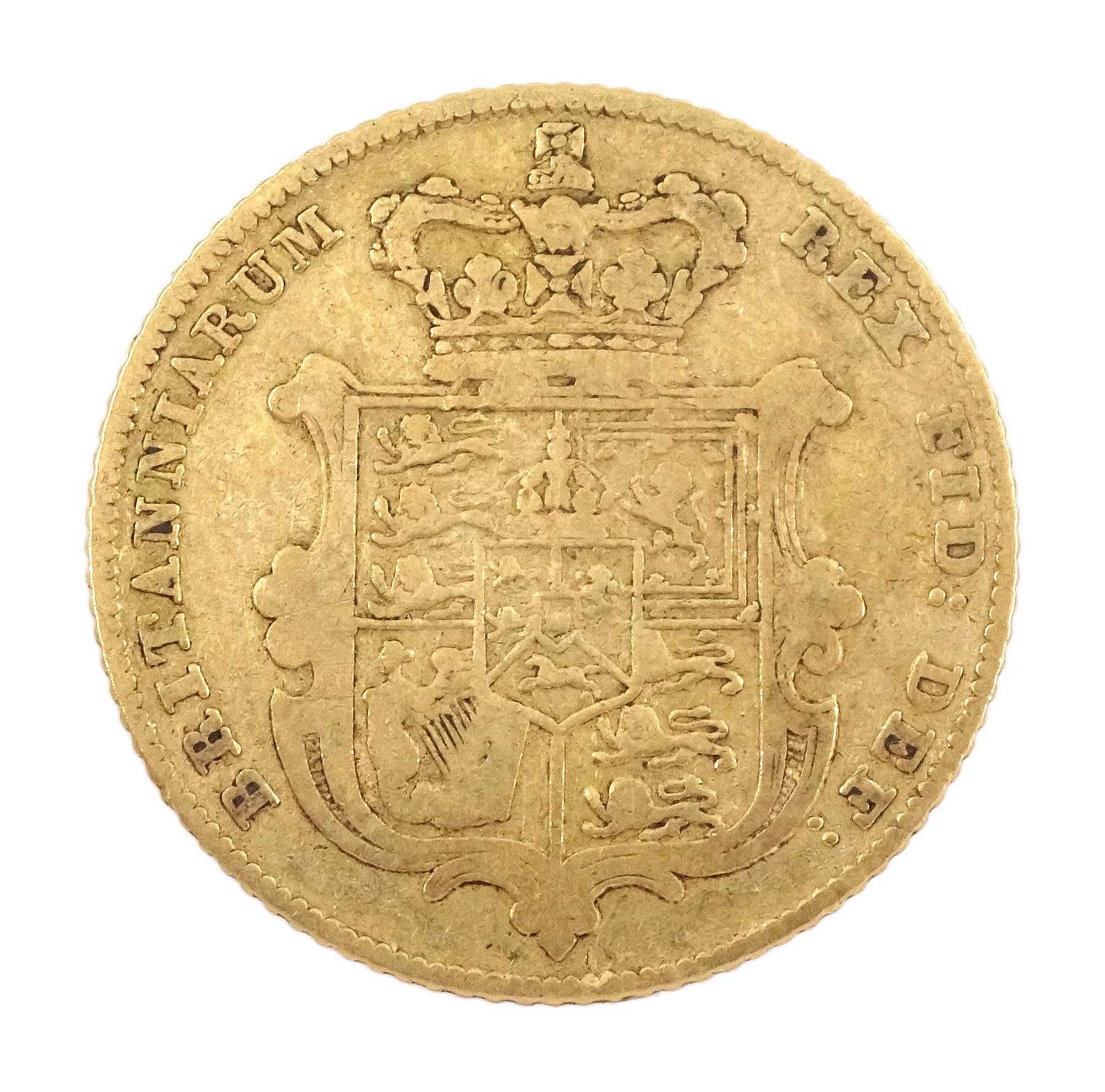 King George IV 1826 gold half sovereign coin