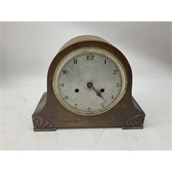 A selection of mid-20th century and later mantle clocks, aneroid barometer and Smiths mains electricity Sectric clock for repair or parts 