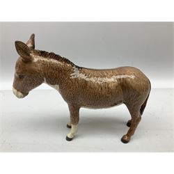Beswick donkey family to include no.1364b, no.2267a, another donkey and donkey foal (4)