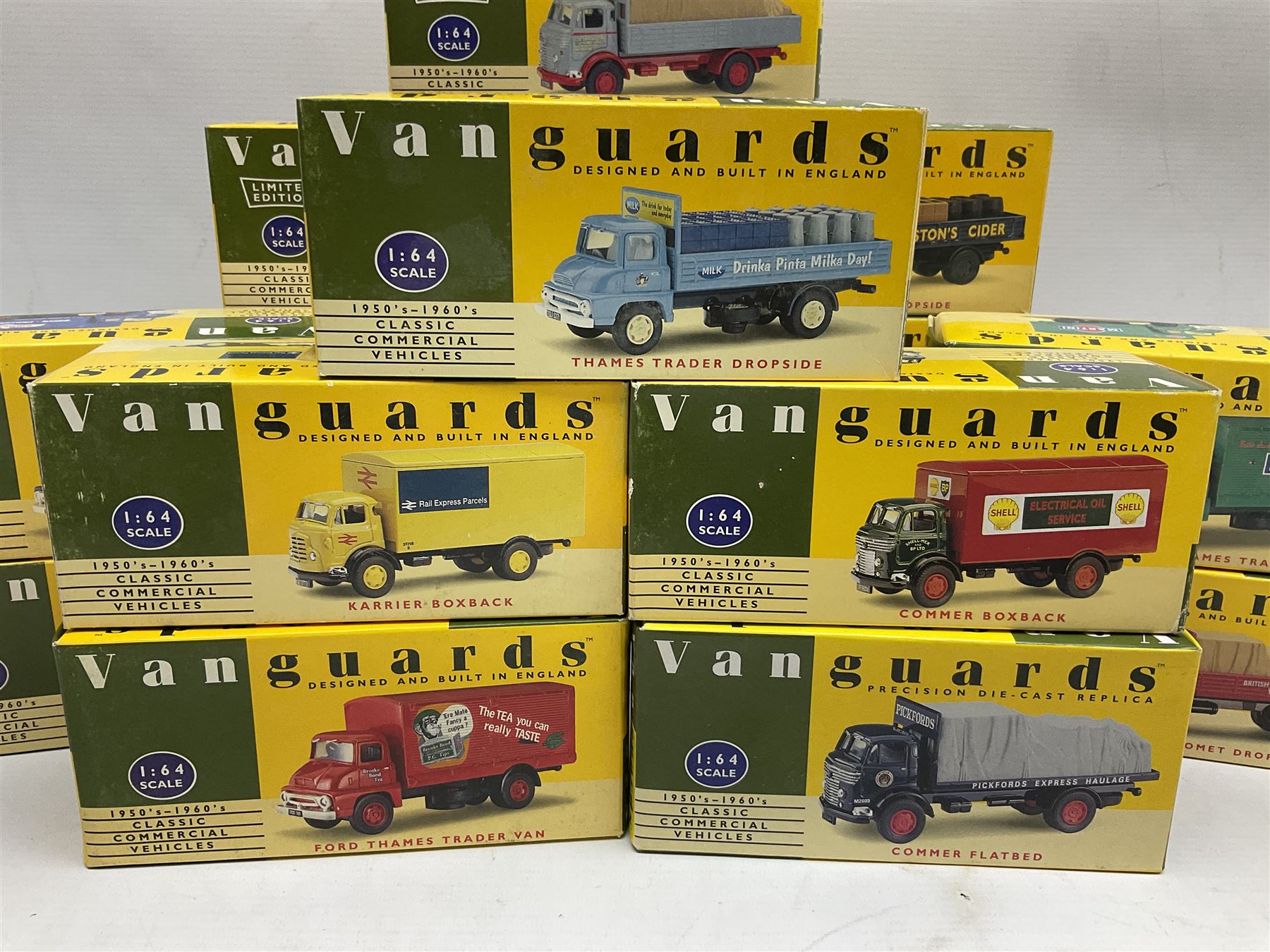Nineteen Lledo Vanguards 1:64 scale 1950's-1960's Classic Commercial Vehicles die-cast models, all boxed (19)