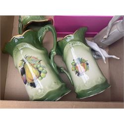 Beswick figure Matthew the trumpet playing pig, together with Royal Doulton figure Diana HN2468, a pair of Limoges busts and other collectables  